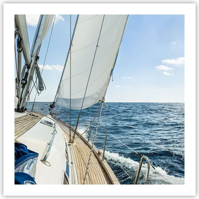 Produktbild von Poster - Poster ohne Rahmen - Meer Kreuzfahrt Segel - 60x60 cm - Wand Bild - Wanddeko - Wandbilder - Kunstposter - Wandposter - Bilder - Kunstdruck - Wanddekoration - Wandbild - P2XAC60x60-3647
