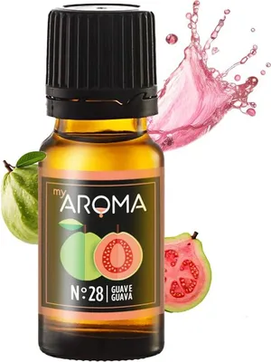 Produktbild von myAROMA | No. 28 Guave (10 ml) | Natürliches Aroma | Für Wasser, Cocktails, Kochen & Backen | Zuckerfrei