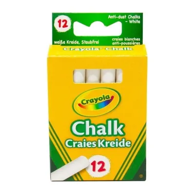 Zdjęcie produktu dla Crayola 12 white Chalks, 12 szt., Biały, 1 kol.