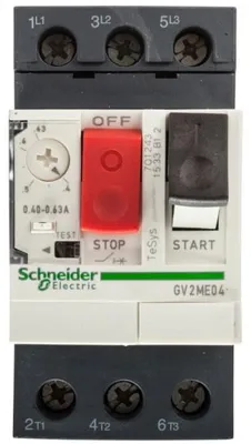 Immagine prodotto di SCHNEIDER ELECTRIC GV2ME04 Interruttore automatico di protezione motore, tripolare, 0,4...0,63A