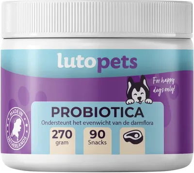 Produktbild von Lutopets Probiotika & Präbiotika Chews – 90 Stück – Ergänzungsfuttermittel für Hunde – Rindgeschmack