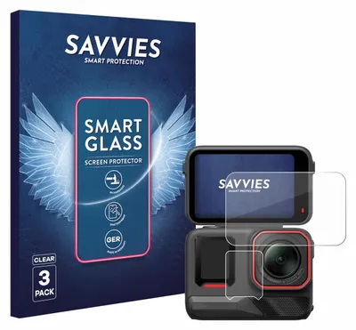 Produktbild von 3x Savvies Schutzglas Folie für Insta360 Ace Pro 2 9H Panzer Schutzfolie Glas Displayschutz klar transparent
