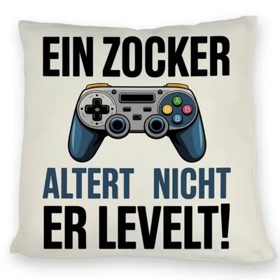 Produktbild von Zocker altert nicht er levelt Controller Kissen
