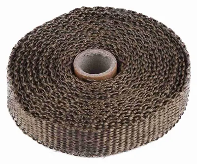 Image de Ruban isolant pour voiture de 5 m avec protection thermique pour le pot d'échappement, livré avec 4 attaches en acier inoxydable, couleur marron