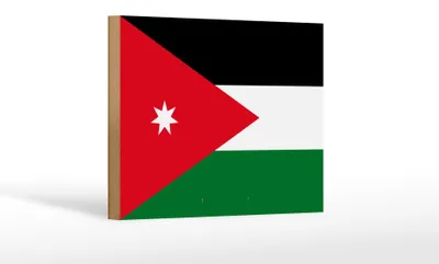 Produktbild von Holzschild Flagge Jordaniens 18x12 cm Flag of Jordan Dekoration