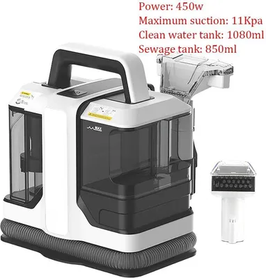 Image de Nettoyeur de tapis et de taches - Appareil à main - 450 W - Puissance d'aspiration de 11 kPa - Réservoir d'eau de 1 080 ml - Pulvérisation + aspiration - UE 220–240 V