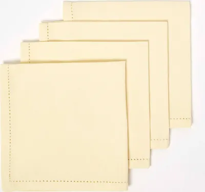 Produktbild von HOMESCAPES Stoffservietten aus Baumwolle, 4er-Set, creme