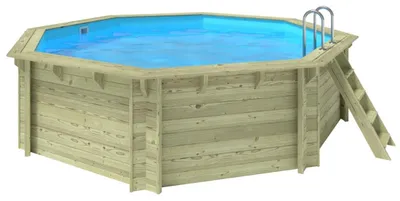 Immagine prodotto di Piscina in legno Verona 4.72 x 4.72 - H.1.2 m, azzurro chiaro, autoportanti - senza cementazione