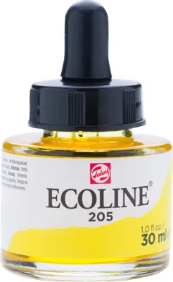 Produktbild von Talens - Ecoline Aquarell Flasche von 30 ml, zitronengelb