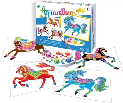 Image de SENTOSPHERE Aquarellum Junior Kit d'activités manuelles sur les chevaux
