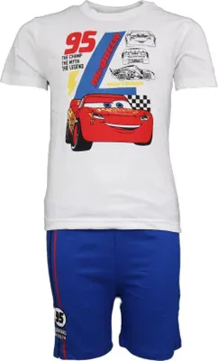Produktbild von Disney Cars Lightning McQueen Kinder Pyjama Schlafanzug – Weiß / 98