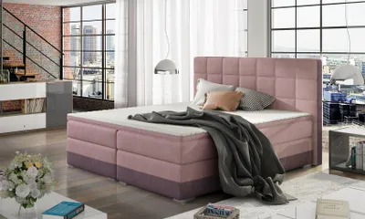 Produktbild von Boxspringbett Bett PRATO Webstoff Violett/ Rosa 140x200cm