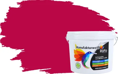 Produktbild von RyFo Colors Bunte Wandfarbe Manufakturweiß Bordeaux 3l - weitere Violett Farbtöne und Größen erhältlich, Deckkraft Klasse 1, Nassabrieb Klasse 1
