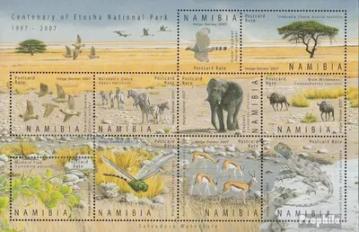Produktbild von Briefmarken Namibia - Südwestafrika 2007 Mi 1225-1234 Kleinbogen (kompl.Ausg.) postfrisch Etoscha Nationalpark