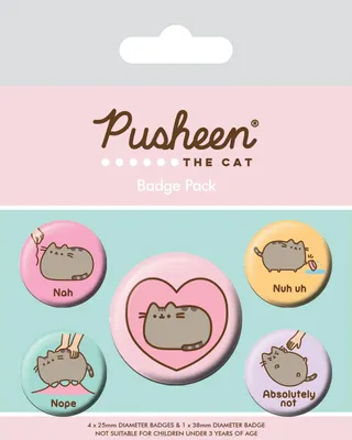 Immagine prodotto di Pusheen - Distintivo "Nah" Set di 5 - Metallo PM867 (Taglia unica) (Colorato)