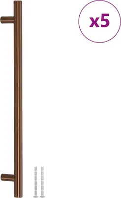 Image de vidaXL Poignées de meubles 5 pcs. Bronzes 224 mm Acier inoxydable