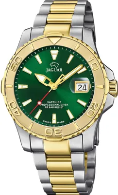 Produktbild von Jaguar Herren Analog Uhr Pro Diver Elegant Edelstahl silber gold UJ970/1