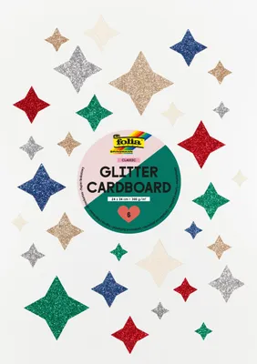 Produktbild von Glitterkarton Rainbow, 24x34cm, 6 Blatt Classic