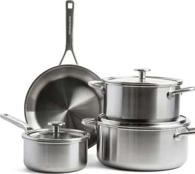 Produktbild von KitchenAid Pfannenset Multi-Ply Edelstahl - 7-teilig