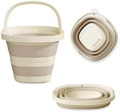 Image de Unyqoos® Seau pliable 10 L – Seau pliable et gain de place, fabriqué en PPTPR, résistant de -20 à 100 °C, avec poignée ergonomique et bec verseur, idéal pour le camping, la maison et le jardin