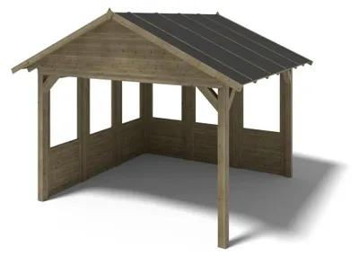Produktbild von Gartenlaube Gartenpavillon 4.04x4.04m mit Paneelen - Imprägniert
