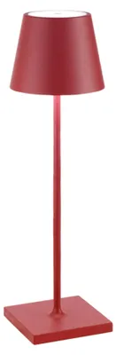Produktbild von Zafferano Poldina Pro Kabellose wiederaufladbare LED-Tischlampe, Touch-Dimmer, 2700 K - 3000 K, IP65, für den Innen- und Außenbereich, H. 38 cm, Rot