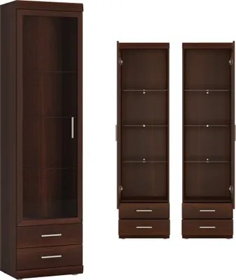 Produktbild von Vitrine Wohnzimmer schmal 50 cm Nussbaum IMPERIA-129