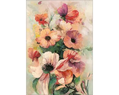 Produktbild von Leinwandbild Original Colored Flowers III 70x100 cm
