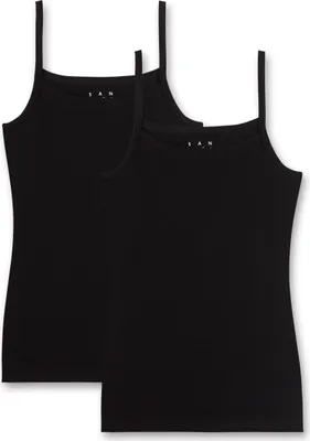 Produktbild von Sanetta Mädchen-Unterhemd (Doppelpack) schwarz 176