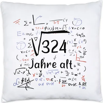 Produktbild von Wurzel von 324 Jahre Alt Kissen 18. Geburtstag Humorvolles Motiv als Geburtstagsgeschenk Geschenkidee