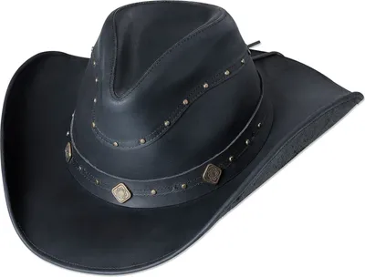 Produktbild von Westernhut Cowboy Biker Lederhut »DUNDEE« Schwarz