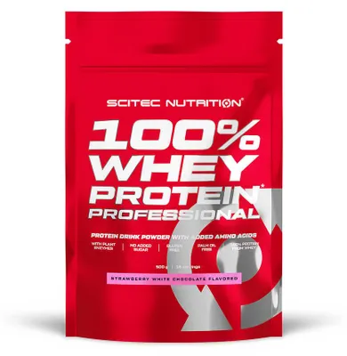 Image de Whey protéine - Scitec Nutrition - 100% WHEY PROFESSIONAL (500G) - Saveur Fraise Chocolat Blanc