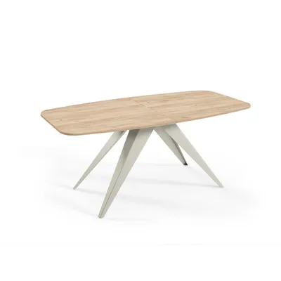 Image de Table à rallonges FLER, style loft, moderne, scandinave, diamètre : 160/198 cm, couleur : chêne Craft Golden/cachemire