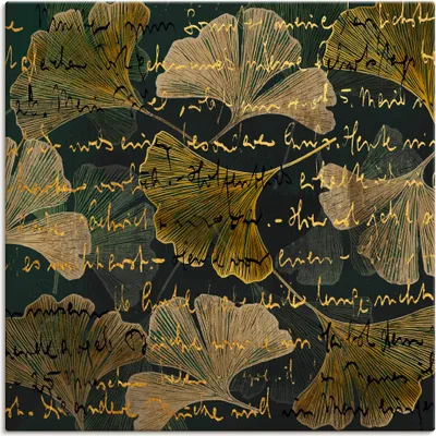 Produktbild von ARTland Leinwandbild Ginko auf Braun Größe: 40x40 cm
