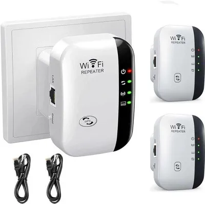 Image de Amplificateur WiFi domestique - Lot de 2 amplificateurs WiFi pour la maison - 300 Mbps - Câble Ethernet inclus