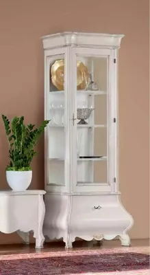 Obrázek produktu pro dřevěná skříňka designová vitrína bílá Italský nábytek skříňové vitríny