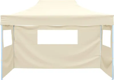 Image de vidaXL Tente pliante avec 3 éléments latéraux 3x4,5 m Crème