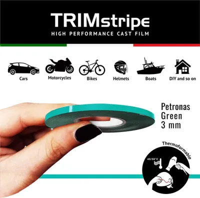 Image de Bande décorative adhésive pour voiture, vert Petronas, 3 mm x 10 m