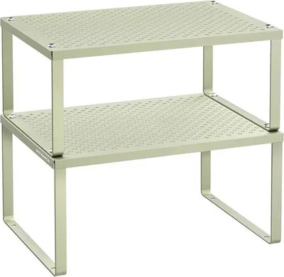 Produktbild von Keukenorganizer-Set, 2-teilig, aus Metall, klein, stapelbar, auslaufrbar, lauriergrün