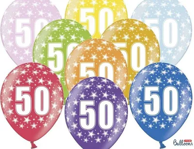 Obrázek produktu pro 6 balónků číslo 50 narozeninové barevné