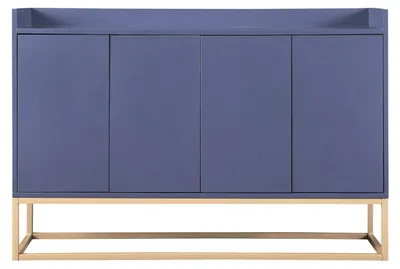 Immagine prodotto di Mobile contenitore a 4 ante - Piedini in metallo - 120x30x80 cm - Pannello MDF - Ideale per soggiorno o sala da pranzo - Colore: blu