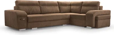 Produktbild von BETTSO Stilvolles gepolstertes Ecksofa für Wohnzimmer GRAND MON97 Braun Rechts