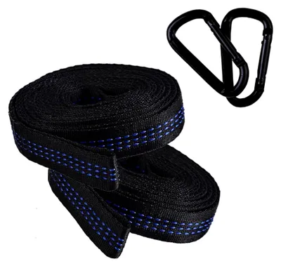 Produktbild von Baumgurte für Hängematten 2 Meter Set mit Stahlkarabinern und Aufbewahrungstasche für den Outdoor-Bereich