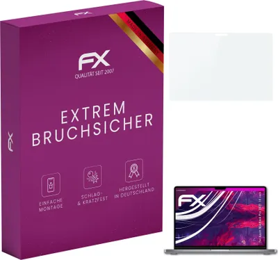 Produktbild von atFoliX 4061187475186, Laptop Bildschirmschutz, Transparent, Apple, MacBook Pro (2021) 14", Glas, Kratzresistent