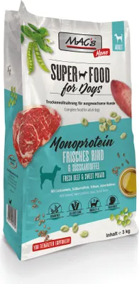 Produktbild von MAC's Dog Mono frisches Rind 3kg, Adult, jede Rasse, Rind, 3 kg