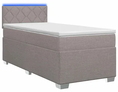 Immagine prodotto di Letto con struttura a molle e materasso, con illuminazione LED, color grigio scuro, dimensioni 80 x 200 cm