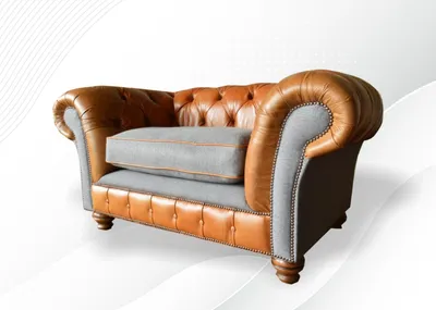 Produktbild von Chesterfield Sessel Fernseh Design Polster Sofa Couch Chesterfield Textil Neu