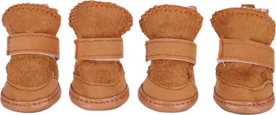 Immagine prodotto di Inverno caldo cane stivali anti-scivolo animale domestico scarpe protezione zampa con gancio cinghia loop (Khaki No. 2)