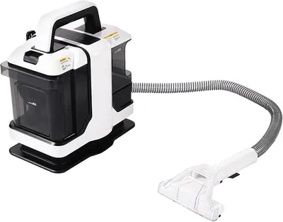 Immagine prodotto di Aspiralavatrice per tappeti da 450W, 11 kPa, con 2 spazzole per la pulizia, aspiralavatrice per tessuti con funzione di autopulizia e cavo da 5 metri, ideale per tappeti, imbottiti e auto, colore bianco e nero
