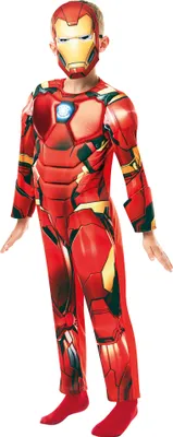 A child wearing an Iron Man costume.